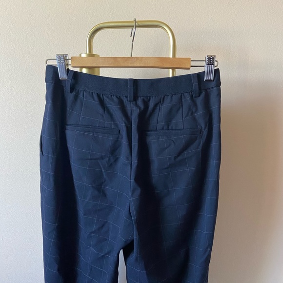 Uniqlo Ankle Trouser Pants Navy Blue Windowpane - Picture 5 of 5